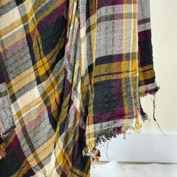 Natural Life Plaid Maxi Shirt Dress Fairy Grunge Whimsigoth Lagenlook Boho M - Picture 5 of 8